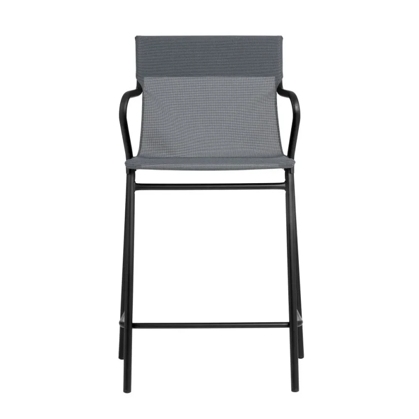 Profi venkovní střední židle s područkami HORIZON černý rám BatylineDUO šedá Storm.