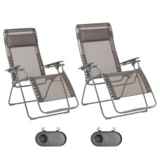 Zvýhodněná sada relaxačních křesel Lafuma FUTURA Batyline ISO hnědá Graphite ve velikosti standard a XL Zvýhodněná sada relaxačních křesel Lafuma FUTURA Batyline ISO hnědá Graphite ve velikosti standard a XL
