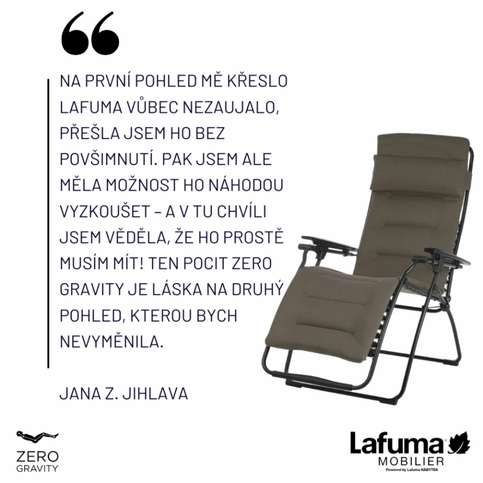 Zákaznice si křeslo oblíbila, až když ho vyzkoušela, na první pohled ji nezaujalo. 