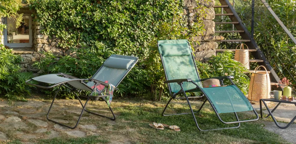 Relaxační křesla Lafuma RClip růžová a zelená